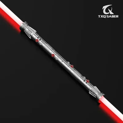 CrucQSAtextures-Double Darth Maul Smooth Swing Lightsaber Handle Blade Saber Metal Hilt