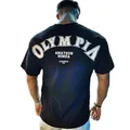 OLYMPIA Coton Gym Shirt dehors T Shirt Hommes À Manches Courtes Running Shirt Hommes Workout