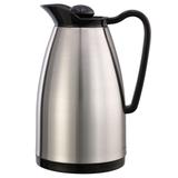 Service Ideas CGC060SS 3/5 liter Carafe w/ Glass Interior, Brushed Stainless, Black, Silver