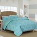 Bungalow Rose 3 Piece Microfiber Reversible Comforter Set Polyester/Polyfill/Microfiber in Blue | Queen Comforter + 2 Standard Shams | Wayfair