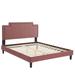 Liva Performance Velvet Bed by Modway Upholstered/Velvet in Pink | 25 H x 41.5 W x 80.5 D in | Wayfair MOD-6801-DUS