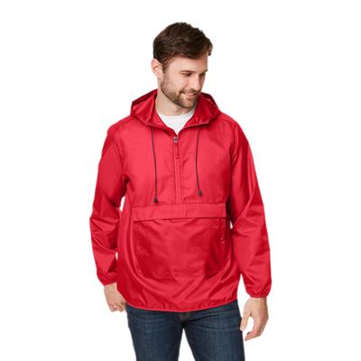 Team 365 TT77 Adult Zone Protect Packable Anorak Jacket in Sport Red size XS