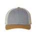 Richardson R115 Low Pro Trucker Cap in Heather Grey/Birch/Amber Gold size Medium/Large | Cotton/Polyester Blend 115