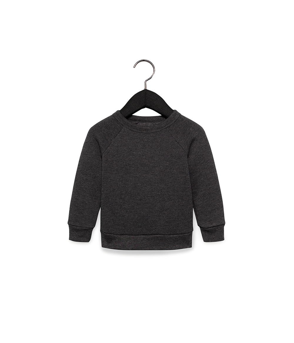 Bella + Canvas 3901T Toddler Sponge Fleece Crew in Dark Grey Heather size 3T | Cotton/Polyester Blend