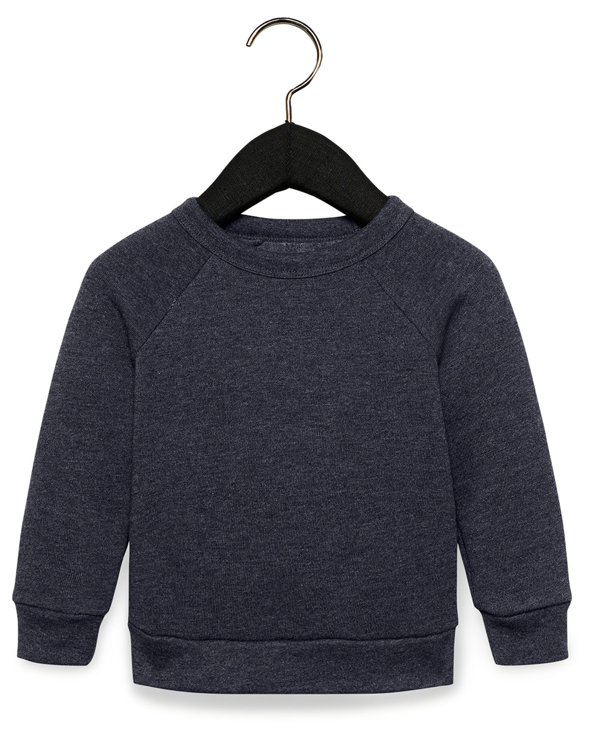 Bella + Canvas 3901T Toddler Sponge Fleece Crew in Heather Navy Blue size 3T | Cotton/Polyester Blend
