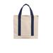 Port Authority BG429 Cotton Canvas Two-Tone Tote Bag in Natural/River Blue Navy size OSFA