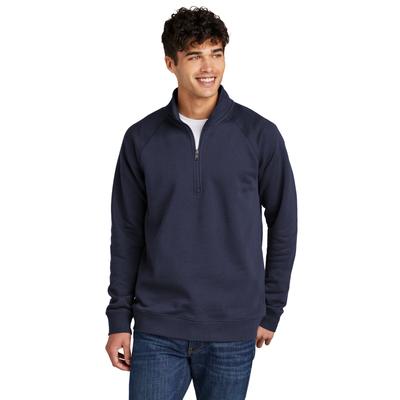 Sport-Tek STF202 Drive Fleece 1/4-Zip Pullover T-Shirt in True Navy Blue size Small | 60/40 cotton/polyester