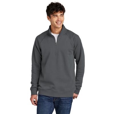 Sport-Tek STF202 Drive Fleece 1/4-Zip Pullover T-Shirt in Dark Smoke Grey size XL | 60/40 cotton/polyester