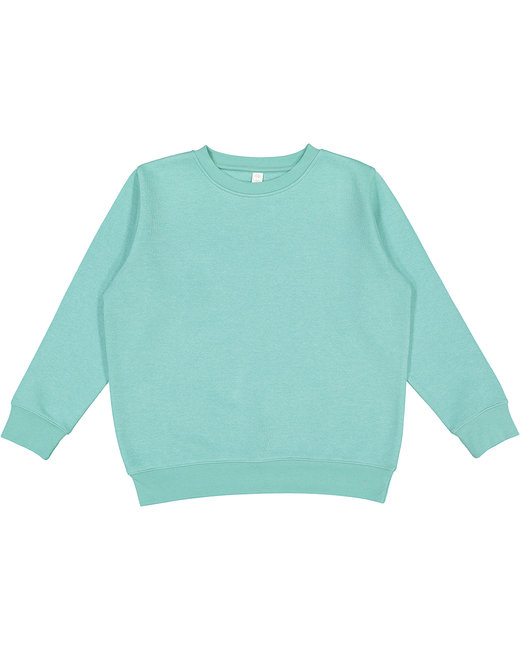 LAT L2225 Youth Fleece Sweatshirt in Saltwater size Medium | Cotton/Polyester Blend 2225LA, 2225
