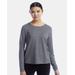 Champion CHP140 Women's Cutout Long Sleeve T-Shirt in Ebony Heather size XL | Polyester/Spandex Blend