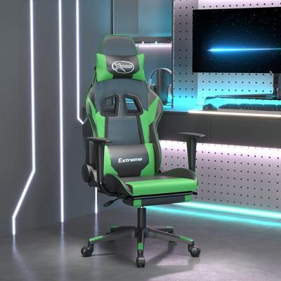 vidaXL Gaming Chair with Footrest multi color Faux Leather