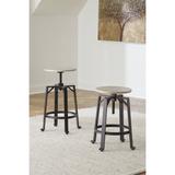 Signature Design by Ashley Karisslyn Whitewash/Black Adjustable Height Swivel Counter Stool (Set of 2) - 19"W x 19"D x 23/28"H