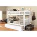 Somette Claire Twin Bunk Bed in White Finish with Storage and Trundle Options (Mattresses Not Included)