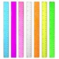 11.8inch Kids Ruler for School Plastic Rules Straight Elastic Rules Assorted Color 7Pcs