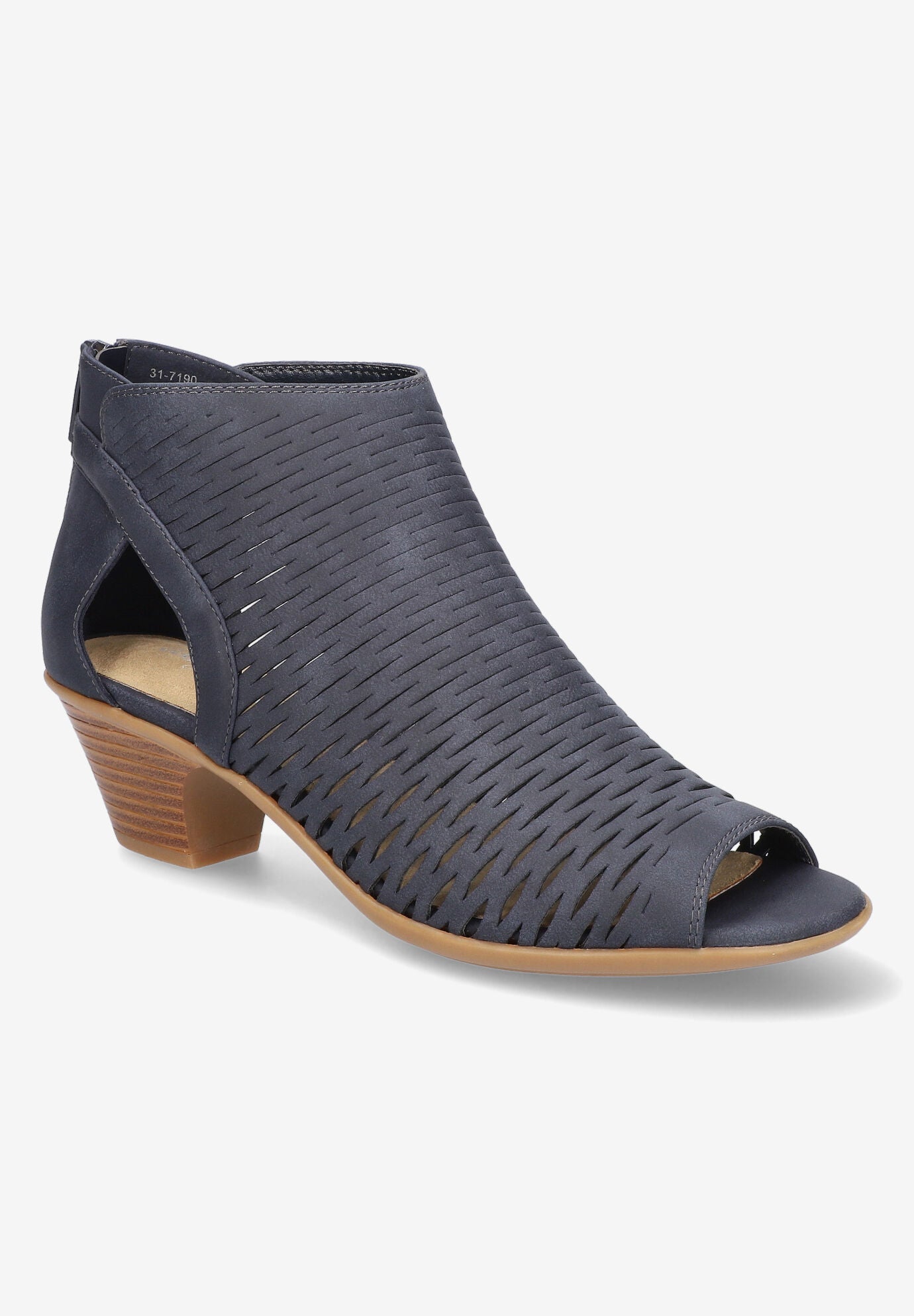 Extra Wide Width Women's Sunrise Sandal by Easy Street in Navy (Size 8 WW)