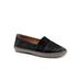 Wide Width Women's Ruby Casual Flat by Trotters in Black (Size 7 1/2 W)