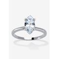 Women's 2.0 Tcw Marquise Cubic Zirconia Silvertone Solitaire Engagement Ring by PalmBeach Jewelry in Cubic Zirconia (Size 8)