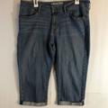 Levi's Jeans | Denizen By Levis Jeans 16 Womens Cropped Cuffed Blue Denim Wash Rise Stretch | Color: Blue | Size: 16