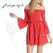 Free People Dresses | Free People Passion Red Counting Daisies Embroidered Mini Dress Small | Color: Red | Size: S