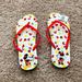 Disney Shoes | Disney World Park Flip Flops Mickey And Minnie Mouse Flowers And Bees Sandals 11 | Color: Red/Silver | Size: 11