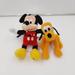 Disney Toys | Disney Pluto Plush Toy Disney 7" Mickey W/ Heart Left Foot 10" Off Brand 2011 | Color: Red/Yellow | Size: Osbb