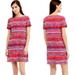 Tory Burch Dresses | Like New! Tory Burch Mouline Red Blue Short Sleeve Pima Cotton Tee Shirt Dress | Color: Blue/Red | Size: Xs