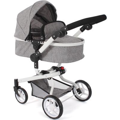 Kombi-Puppenwagen CHIC2000 "Yolo, Melange Grau", grau (melange grau), Puppenwagen, KinderB:42cm H:81cm T:71cm, Stahl, Kunststoff, Polyester, mit schwenkbaren Vorderrädern, B:42cm H:81cm T:71cm