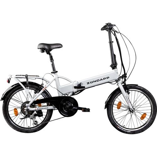 "E-Bike ZÜNDAPP ""Z101"" E-Bikes Gr. 37 cm, 20 Zoll (50,80 cm), weiß E-Bikes E-Bike"