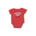 Carter's Short Sleeve Onesie: Red Bottoms - Size 6 Month