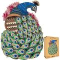 Lubiwood Elegant Peacock (29x21 cm) Unique Shaped Animal Wood Puzzle - Enhances Cognitive Skills & Ingenuity - Comes with Wood Gift Box - Ideal for Adults