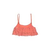 Kenneth Cole REACTION Swimsuit Top Orange Solid Scoop Neck Swimwear - Women's Size Large