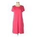 fleur bleue Casual Dress - Shift: Pink Solid Dresses - Women's Size X-Small