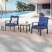 Festival Depot 3 Piece Seating Group w/ Cushions Metal in Blue | Outdoor Furniture | Wayfair PF22005-B