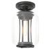 Hubbardton Forge Fairwinds Outdoor Semi Flush Mount - Clear Glass Glass/Metal in Black | 10.9 H x 7 W x 7 D in | Wayfair 352551-1005