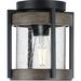 Progress Lighting Whitmire Matte 1 -Bulb Outdoor Flush Mount Glass/Metal in Black | 8 H x 7.37 W x 7.37 D in | Wayfair P550109-31M