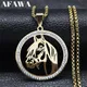 Collier pendentif tête de cheval pour hommes et femmes acier inoxydable cristal animal JOHorse