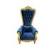 Armchair - Rosdorf Park Fotopoulos Wide Armchair Faux Leather/Wood in Blue/Brown/Yellow | 68 H x 37 W x 29 D in | Wayfair