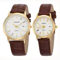 Montres de couple de luxe pour hommes et femmes montres-bracelets à quartz bracelet en cuir