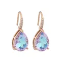 Boucles d'oreilles pendantes en cristal pour femmes bijoux de mariage de luxe couleur or Rose
