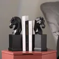 Serre-livres cheval de qualité en forme de marbre statue de cheval de guerre blanc ornement animal
