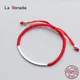 La Monada-Bracelet en argent regardé 925 pour femme fil rouge de coude pour la main ULà cordes