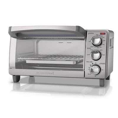 Black & Decker 4-Slice Toaster Oven, Stainless Steel with Natural Convection - Silver