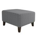 Innerwin Square Stretch Ottoman Slipcover Jacquard Ottoman Covers Stretch Footstool Slip Cover Shallow Gray Block -lift Flower Pedal XL Code