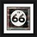 Grey Jace 26x26 Black Ornate Wood Framed with Double Matting Museum Art Print Titled - Route 66 sign 2