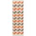 Mark&Day Wool Area Rugs 2x8 Fayetteville Modern Ivory Orange Runner Area Rug (2 6 x 8 )