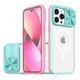 Allytech Case for iPhone SE 3 2022/SE 2 2020/ iPhone 8/ iPhone 7 Compatible with MagSafe Wireless Charging Crystal Clear Anti-Scratch Shockproof Slide Camera Cover for iPhone SE 4.7 Skyblue