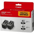 Canon PG-40 Original Ink Cartridge - Inkjet - Black - 2 / Pack | Bundle of 2 Packs