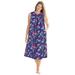 Plus Size Women's Sleeveless Print Lounger by Only Necessities in Dark Navy Butterfly (Size L)