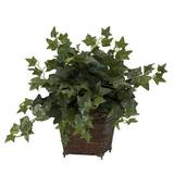 Nearly Natural Puff Ivy w/Coiled Rope Planter Silk Plant