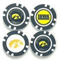 NCAA Iowa Hawkeyes Golf Poker Chips w/ Removable Magnetic Ball Marker (4pk)